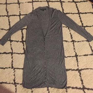 3/4 gray cardigan with sparkly buttons