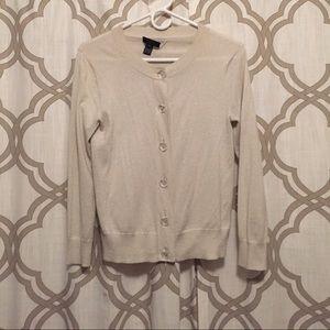J. Crew metallic and gray thread cardigan