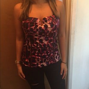 👄NWOT Multi colored zip up back boustier👄