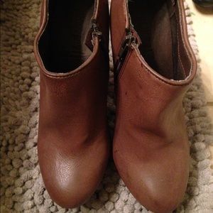 Brown tall booties