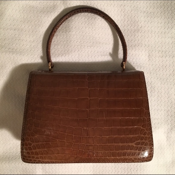 ❌ VTG 70s Gucci Brown Alligator Satchel EUC MINT - Picture 2 of 4