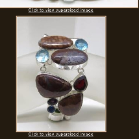 150ct Multi-Gemstone Sterling Silver Adj Bracelet - Picture 3 of 4