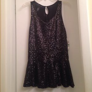 Peplum Sequin Sleeveless top