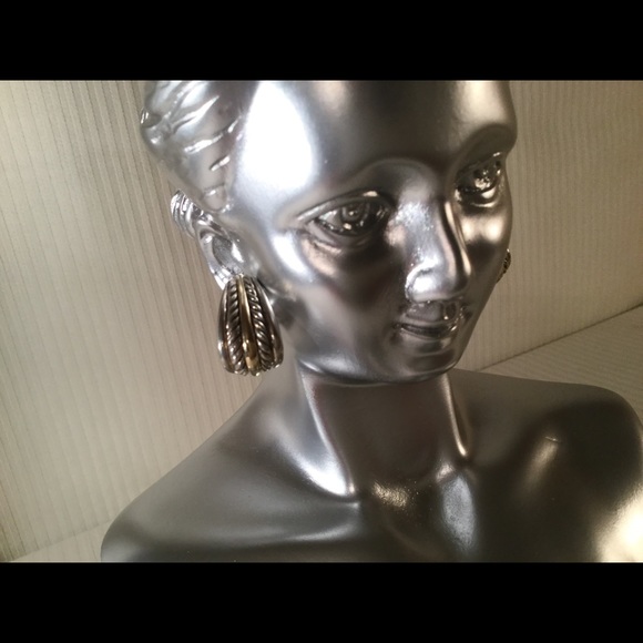 David Yurman Teardrop Silver & Gold Cable earrings