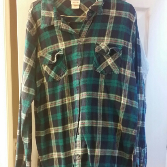 Mossimo Supply Co. Tops - Navy blue and teal green flannel shirt
