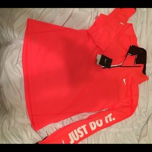 Coral Nike Dri fit Quarter Zip