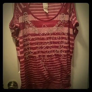 Purple striped blouse