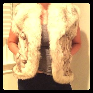 Neiman Marcus Natural Fox Fur Vest