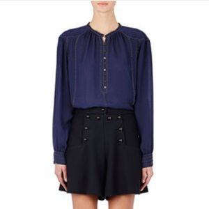 ISABEL MARANT indigo blue peasant blouse top S