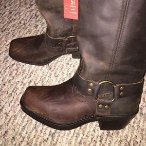 Brown harness boots