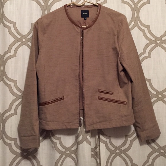 SOLD! Tan jacket with vegan leather lining - Picture 3 of 3