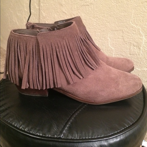 Suede Fringe Booties