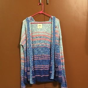 Blue/pink hollister cardigan