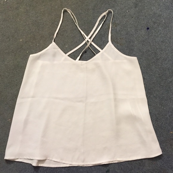White tank top with criss-crossed straps!