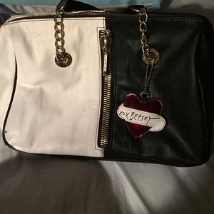 Betsey Johnson B&W Bowler Bag
