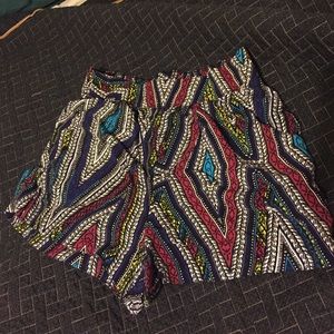 High Waisted Patterned Shorts