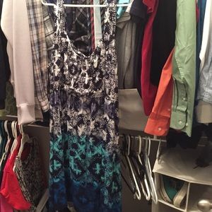 Dip dye ombré patterned dress