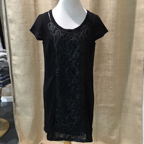Sheath dress with matte sequin panel!