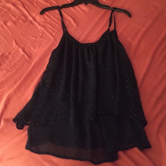 LIKE NEW NAVY & GOLD CAMI BLOUSE