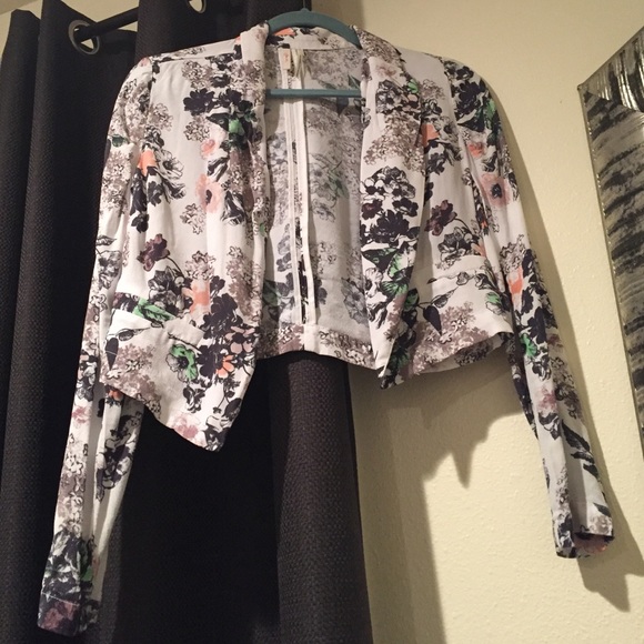 Floral print blazer