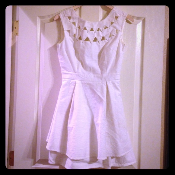 White fit and flare dress