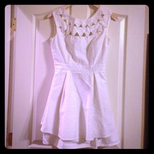 White fit and flare dress