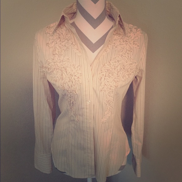 Pinstripe shirt with flowers