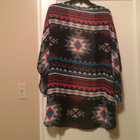 Aztec print kimono