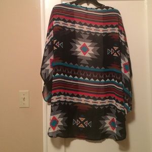 Aztec print kimono