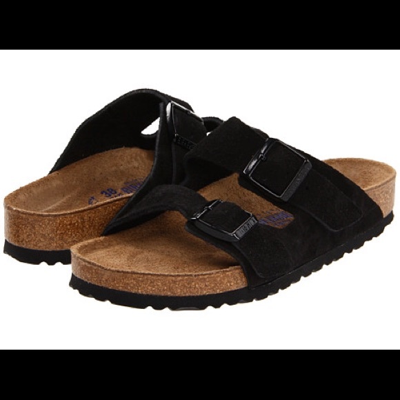 Birkenstock Shoes - 🆕 Birkenstock Black Suede Unisex Arizona Sandals