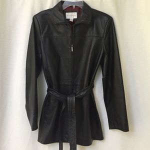 Black leather dressy jacket