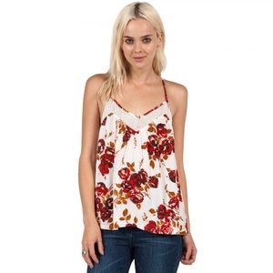 Volcom Red Floral Tank Top