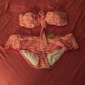 Gianni Bini Farm Girl Bikini // red & wht // NWT