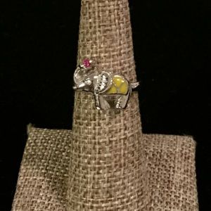 Elegant Elephant with Ruby red CZ on the trunk.