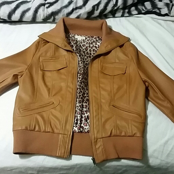 Light brown "leather" jacket NWOT