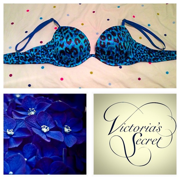 VS Blue Leopard Push Up Bra