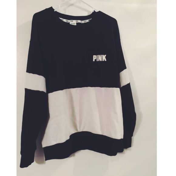 PINK Victoria's Secret Sweaters - 🔲Victoria's Secret PINK Black & White Crew🔳