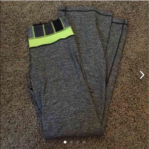 Grey and yellow lululemon groove pant