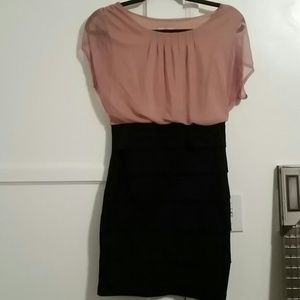 Black and blush pink dress