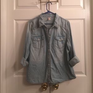 Denim button-down