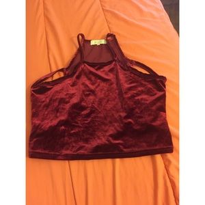 🍁🌻 burgundy velvet cut-out crop tank 🌻🍁