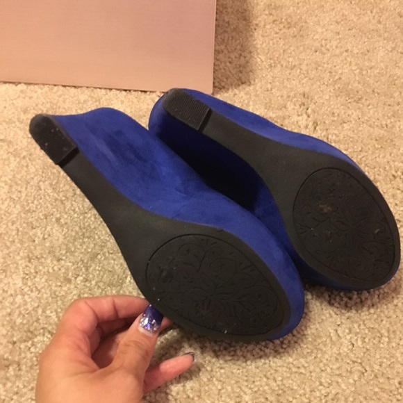 Qupid Cobalt blue wedges - Picture 3 of 3