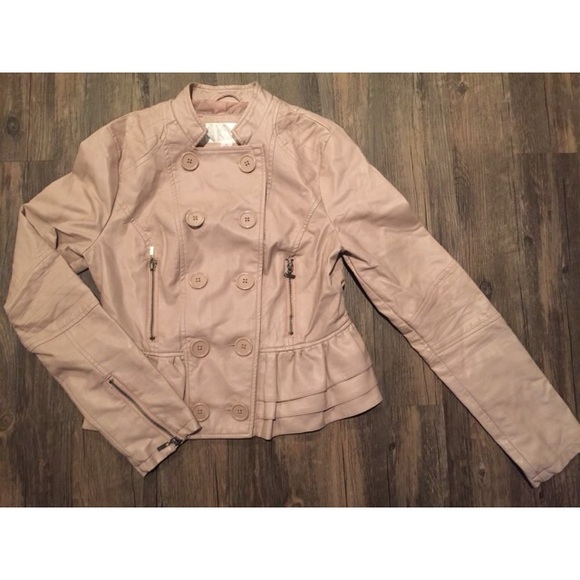 Jackets & Blazers - Ruffled Faux Leather Jacket