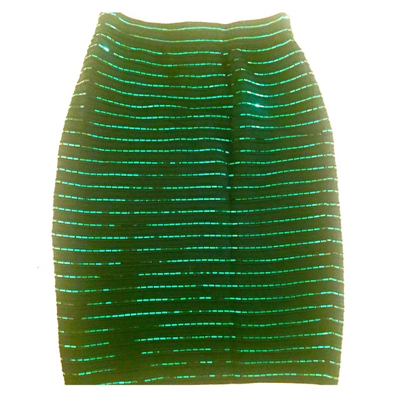 St. John Knit Collection - Green Sequin Skirt