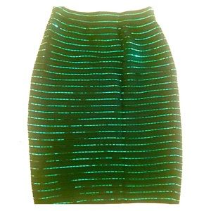 St. John Knit Collection - Green Sequin Skirt