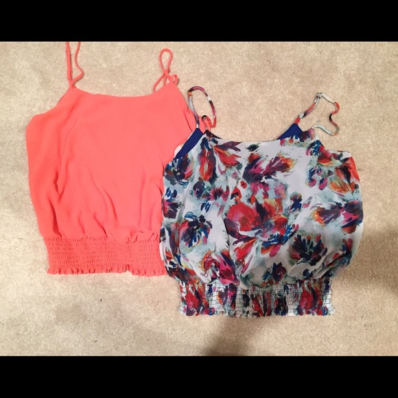 Pink and floral tank tops