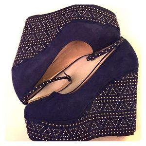 Gold studded blue wedge - Torrid