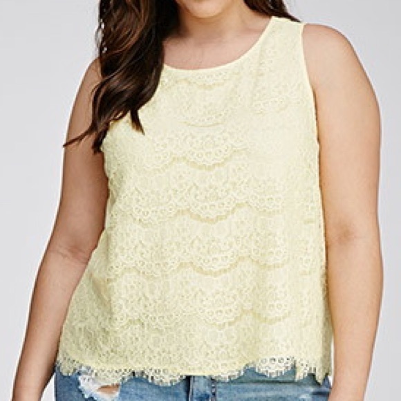 Forever 21 Plus Size Lace Tulip Back Top