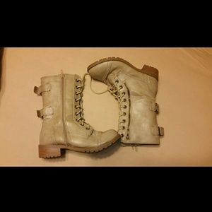 Zip up combat boots