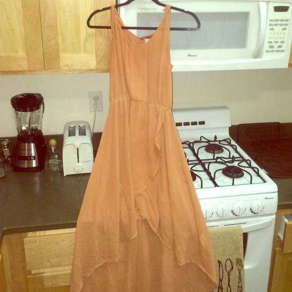 Coral dress with matching slip